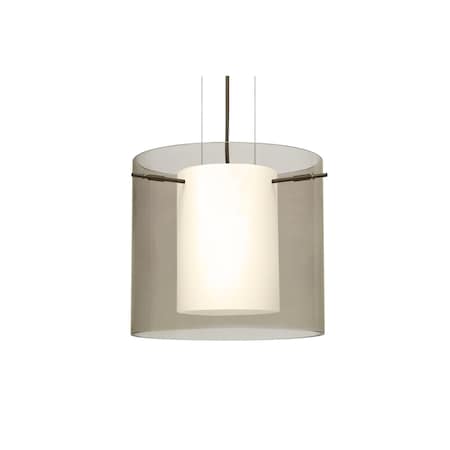 Pahu 12 Cable Pendant, Trans. Smoke/Opal, Bronze Finish, 1x100W Incandescent